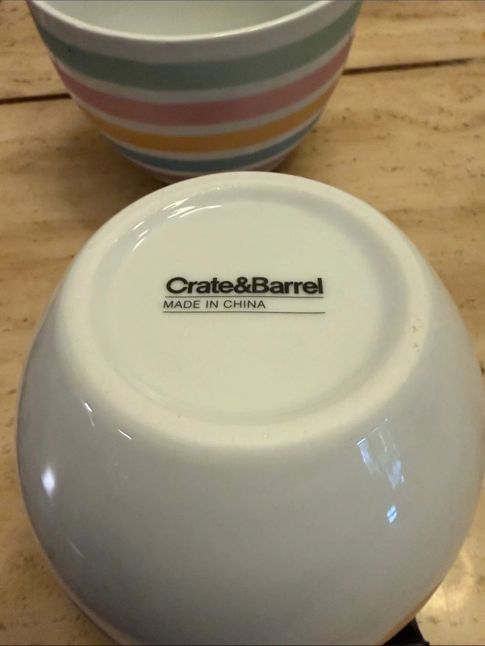 Set of two crate&barrel nesting bowls